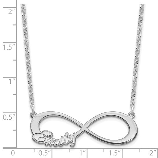 Sterling Silver (.925) Custom 1 Name Infinity Necklace