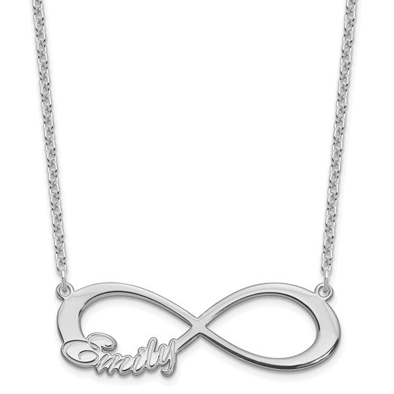 Sterling Silver (.925) Custom 1 Name Infinity Necklace