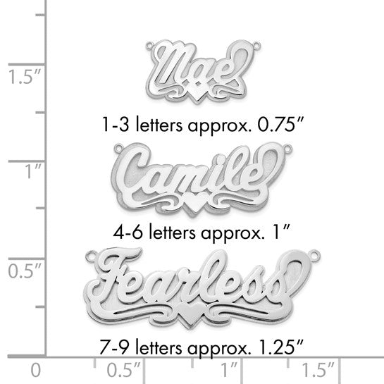 Sterling Silver 3D Heart Name Necklace