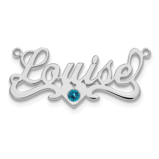 Sterling Silver Name Necklace with Birthstone