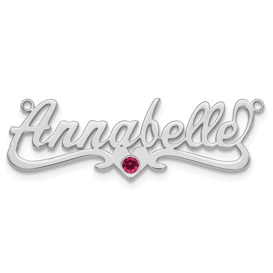 Sterling Silver Name Necklace with Birthstone