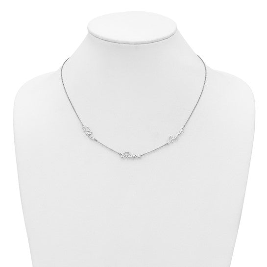 Sterling Silver Custom Multiple Nameplate Necklace