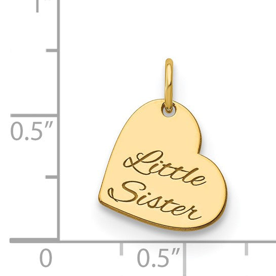 14KY Personalized Heart Charm with Engraving