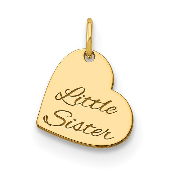 14KY Personalized Heart Charm with Engraving