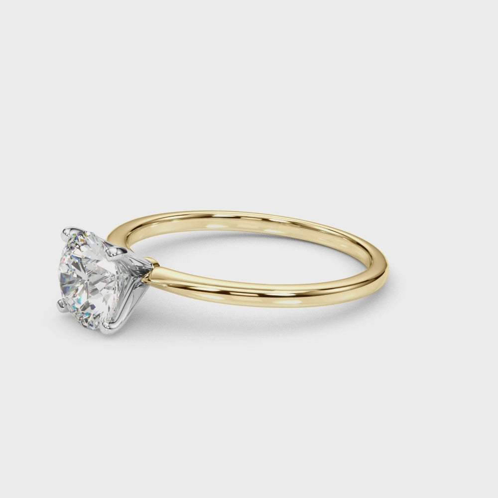 14KY 2 Carat Lab Grown Diamond Round 4-Prong Solitaire Engagement Ring