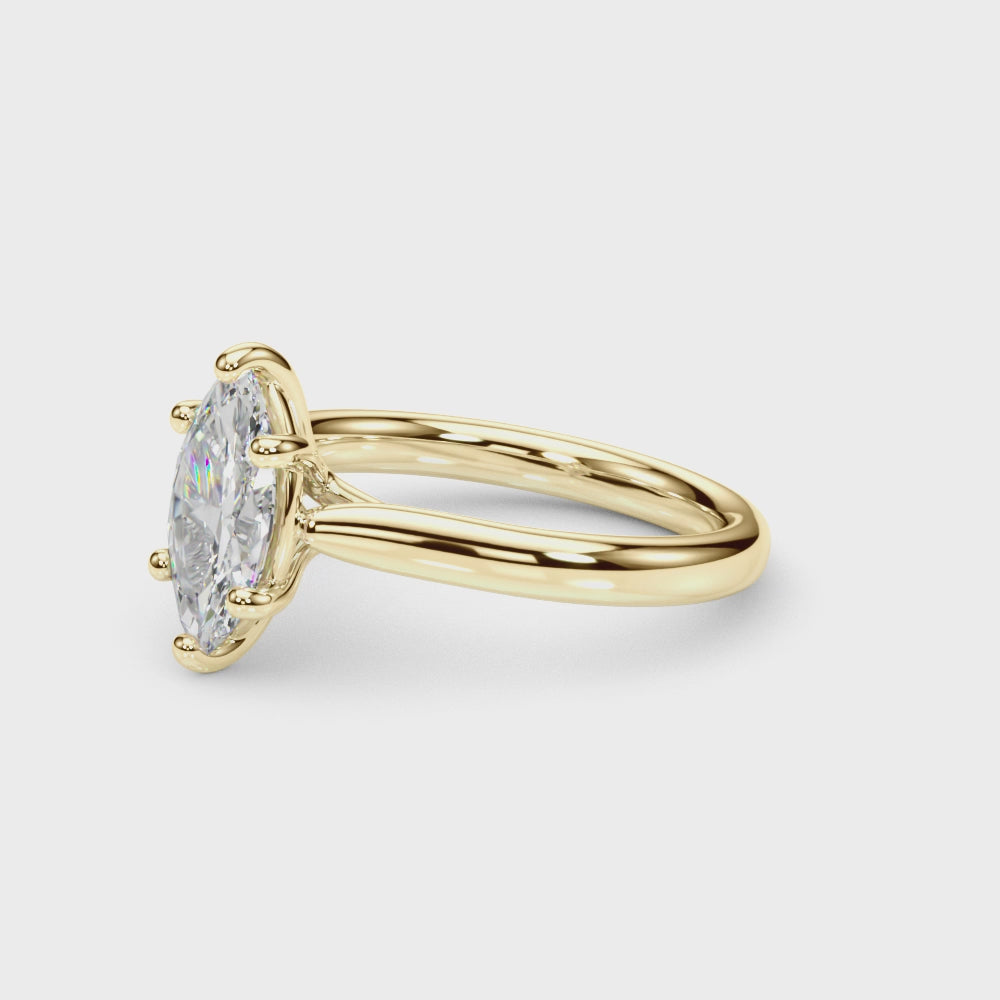 14KY 1.5 Carat Lab Grown Diamond Solitaire Marquise Engagement Ring