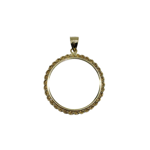 14k Gold Coin Rope Bezel