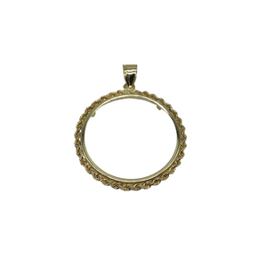 14k Gold Coin Rope Bezel