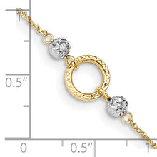 Load image into Gallery viewer, 14k Two-tone Circle and Bead 9in Plus 1in ext. Anklet
