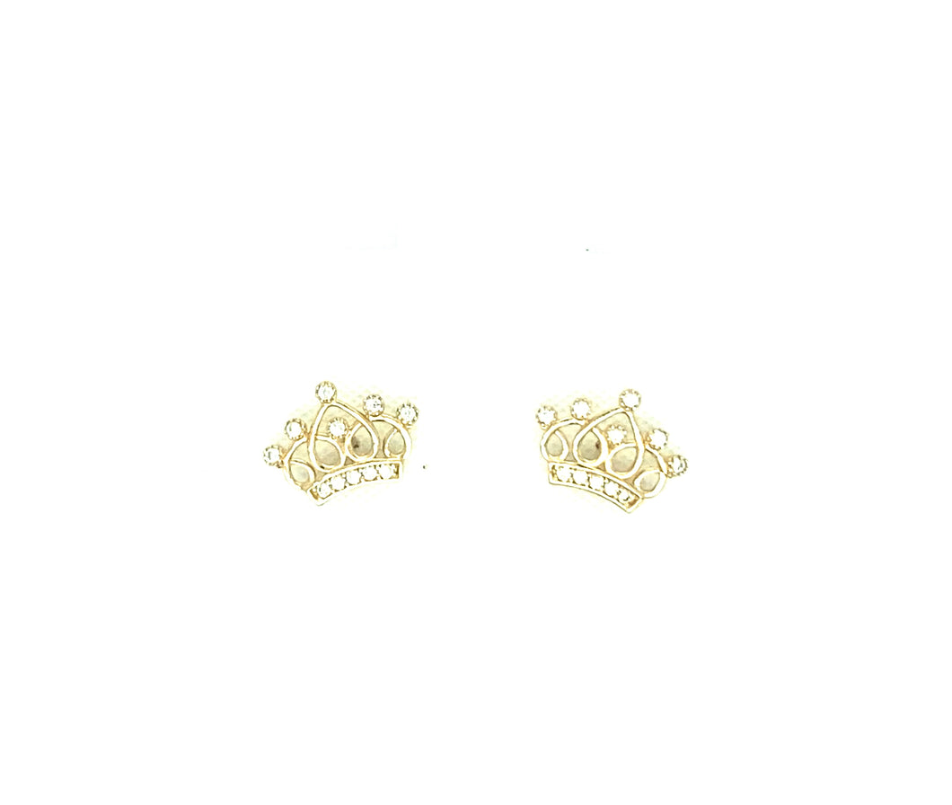 14k Gold Crown Earrings