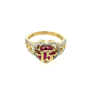 14k Gold 15 Años Ring