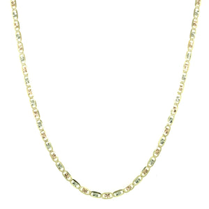 14k Gold Tri-Color Chain, 22", 2.5 mm