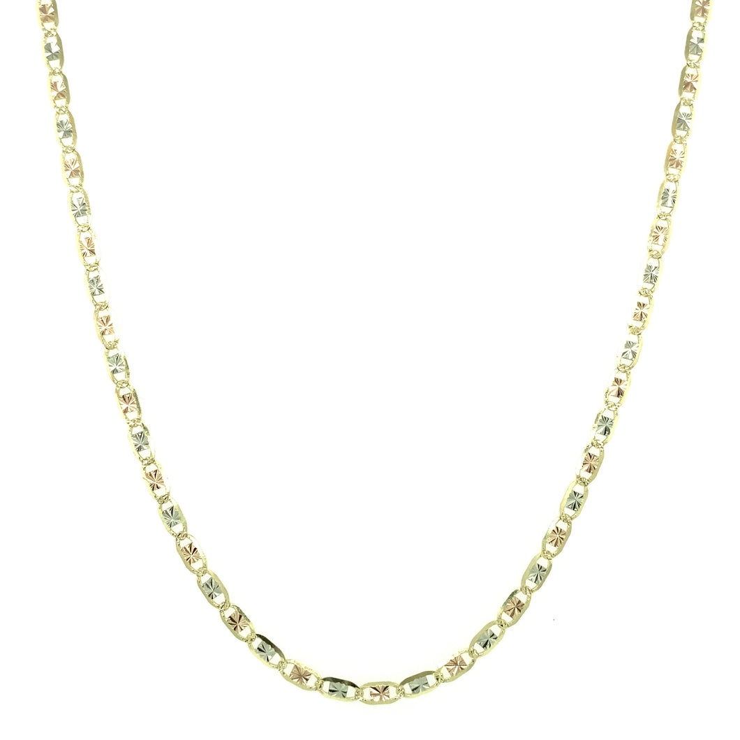 14k Gold Tri-Color Chain, 22