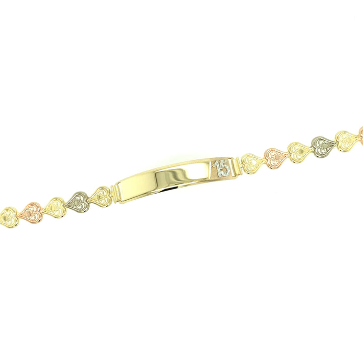 14k Gold Tri-Color 15 Años Bracelet
