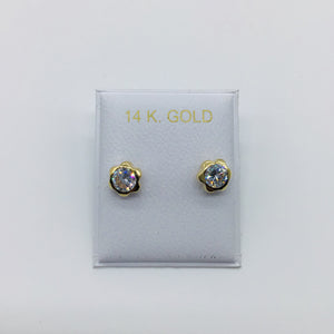 White Flower 14k Earrings