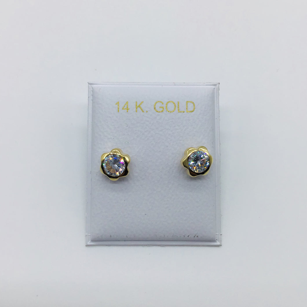 White Flower 14k Earrings