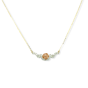 14k Gold Rose Necklace