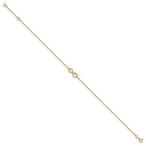 14K Polished Infinity with 1in ext. Anklet
