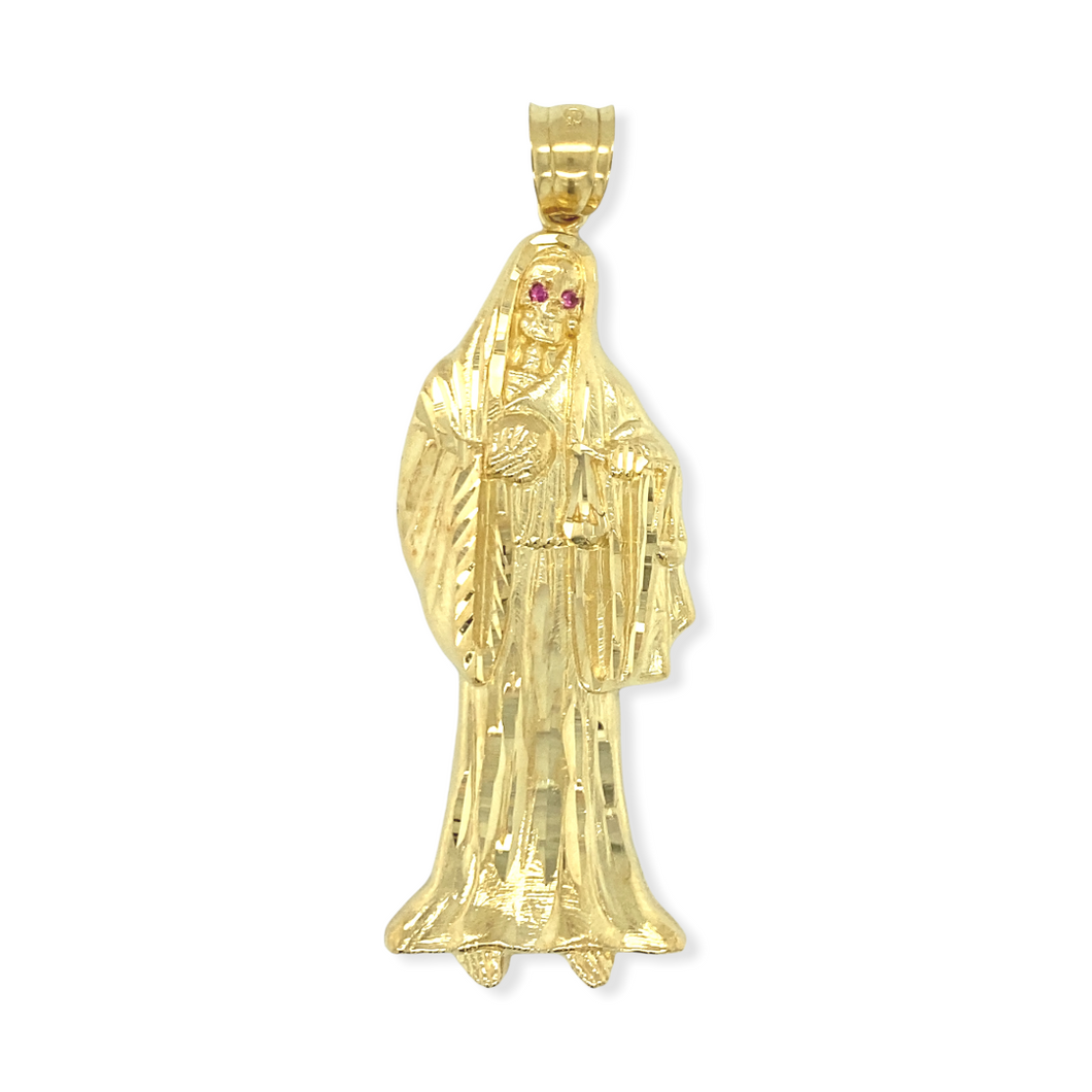 14k Gold Santa Muerte Pendant