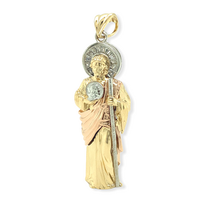 14k Gold Medium 3D Full Body San Judas Pendant