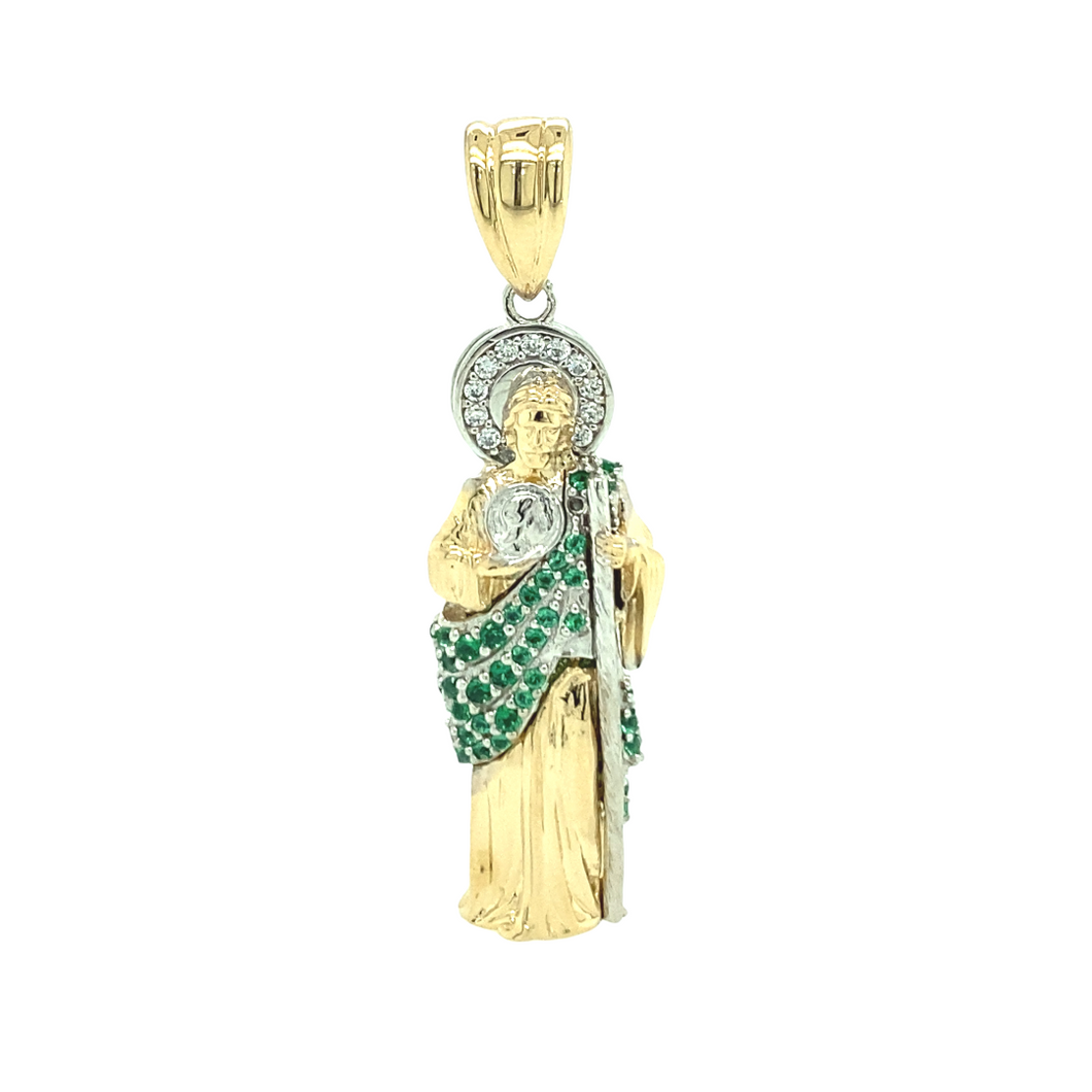 14k Gold  Small 3D Full Body San Judas Pendant