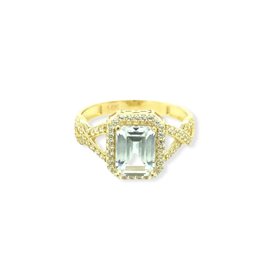 14k Gold Cubic Zirconia Ring