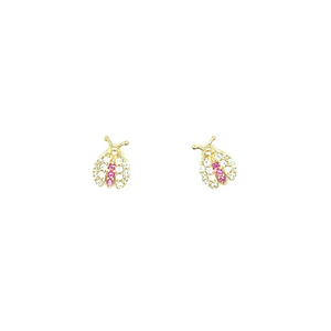 14k Gold Ladybug Earrings