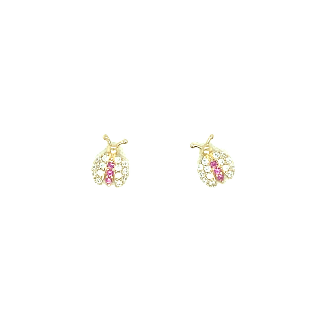 14k Gold Ladybug Earrings