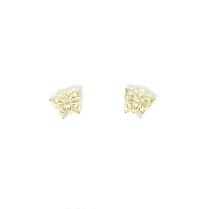 14k Gold Butterfly Cubic Zirconia Earrings