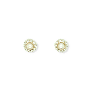 14k Gold Cubic Zirconia Earrings Pearl