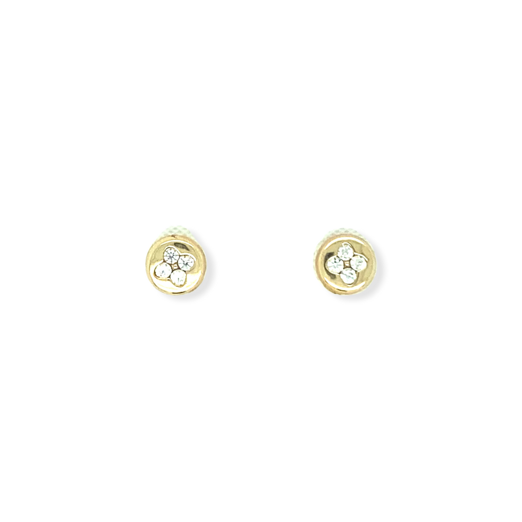 14k Gold Clover Earrings