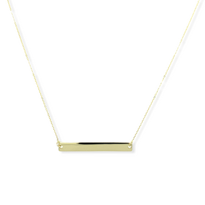 14k Gold Dainty Bar Necklace