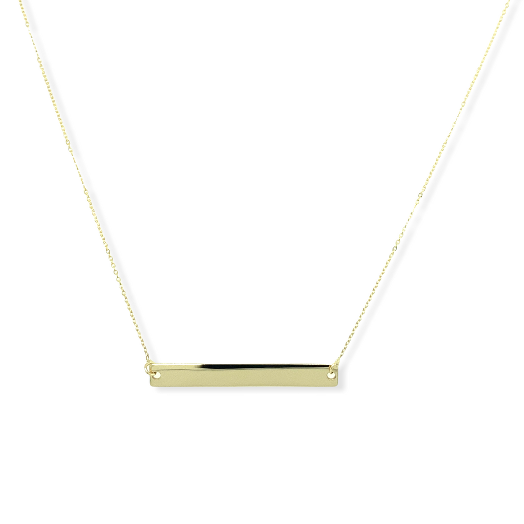 14k Gold Dainty Bar Necklace