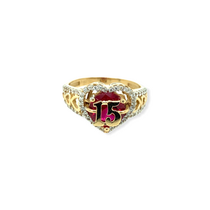 14k Gold 15 Años Ring