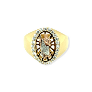 14k Gold San Judas Men's Ring