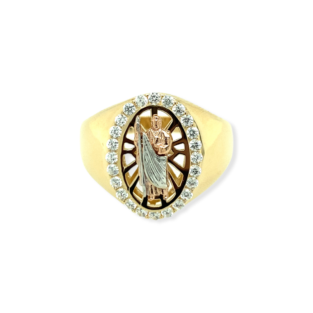 14k Gold San Judas Men's Ring