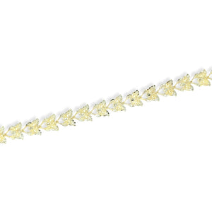 14k Gold Two-tone Butterfly Bracelet