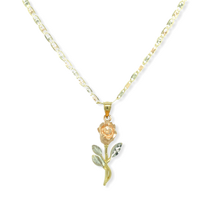 14k Gold Tri-Color Rose Chain 18", 2.5 mm