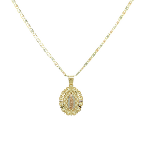 14k Gold Tri-Color Virgen Chain 2 mm, 18"