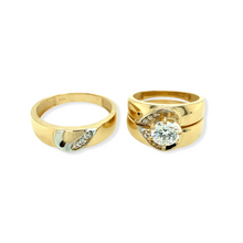 Load image into Gallery viewer, 14k Gold Heart Wedding Trio Set
