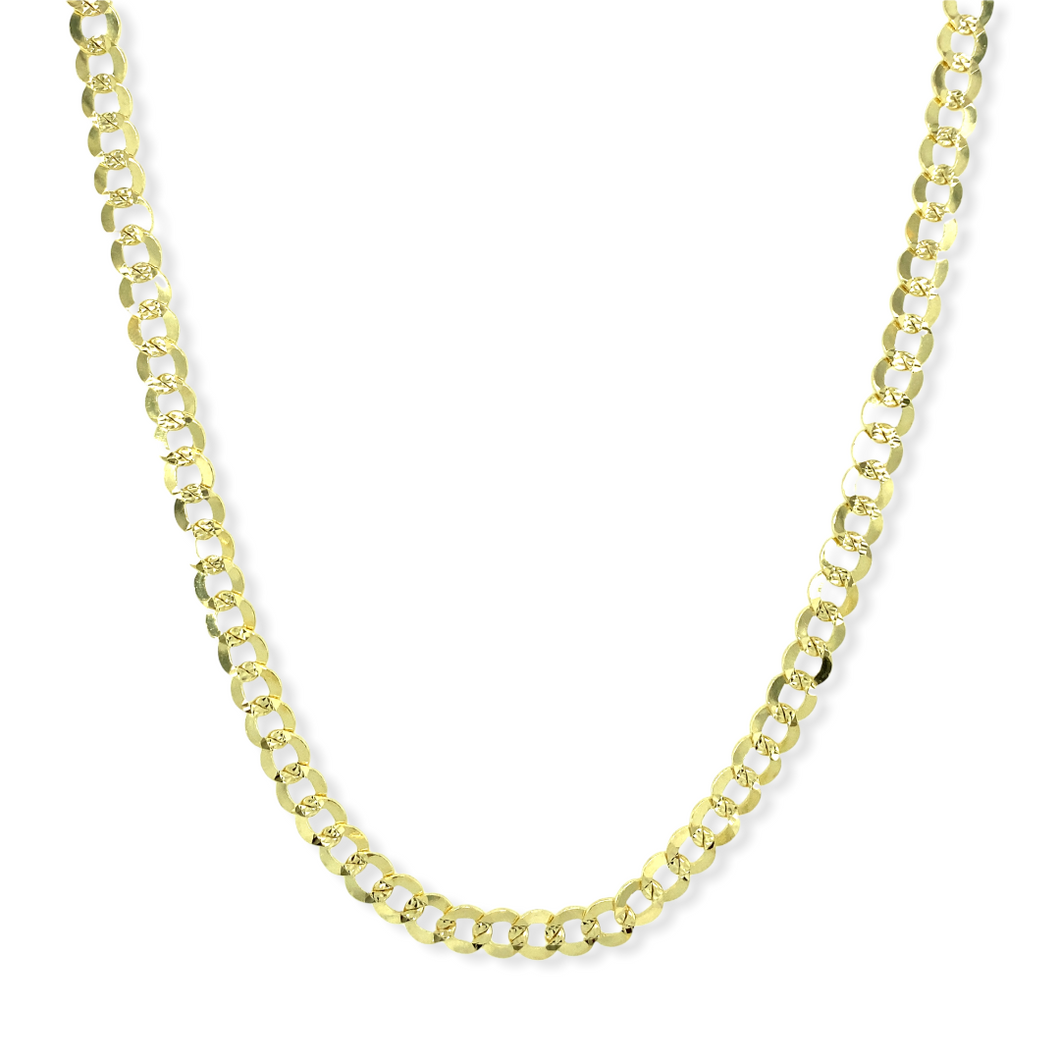 14k Gold Cuban Diamond Cut Chain 24