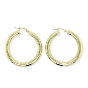 14k Gold Polished Hoops