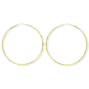 14k Gold Faceted Hoop Earrings