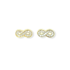 14k Gold Infinity Earrings Pushback