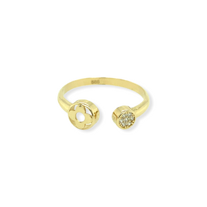 14k Gold Clover CZ Ring