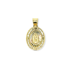 14k Gold Oval Virgin Pendant