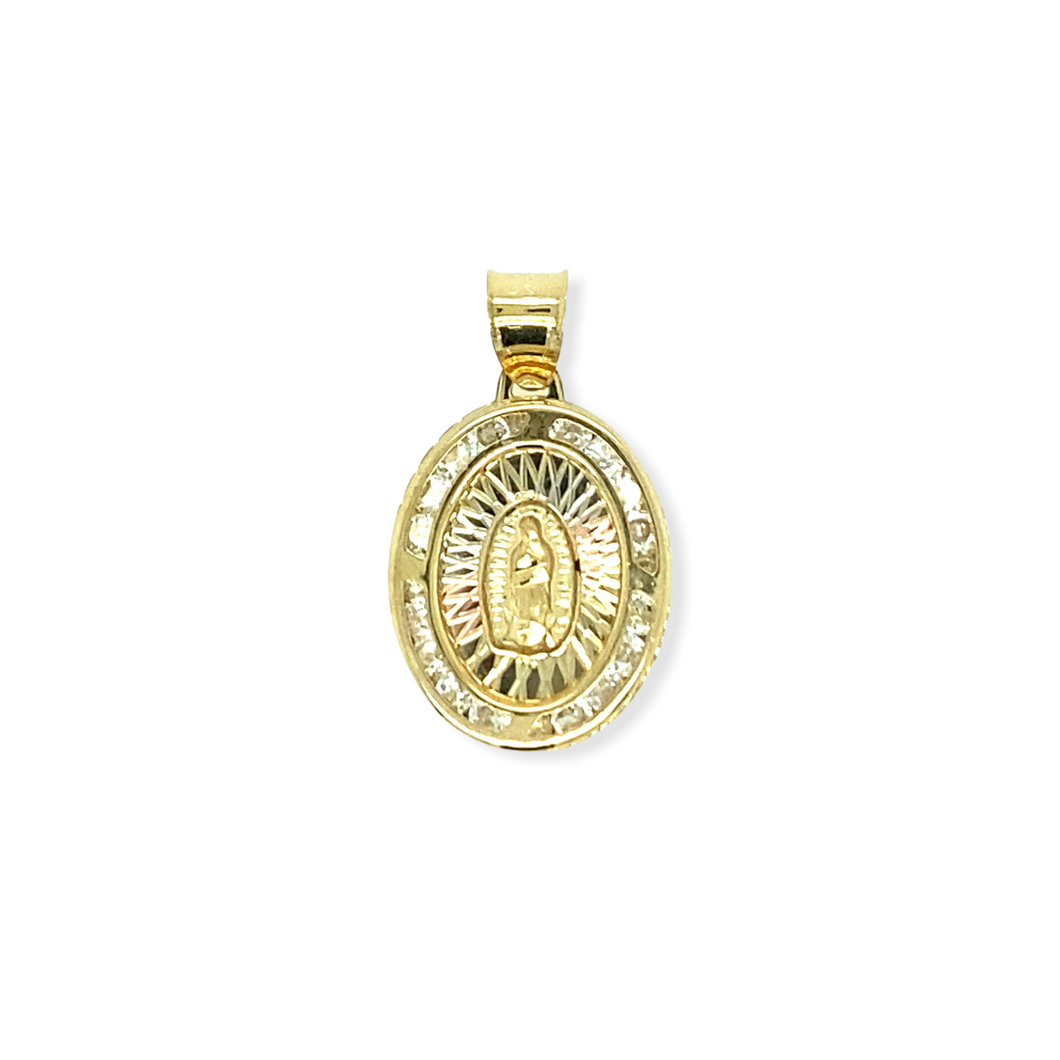 14k Gold Oval Virgin Pendant