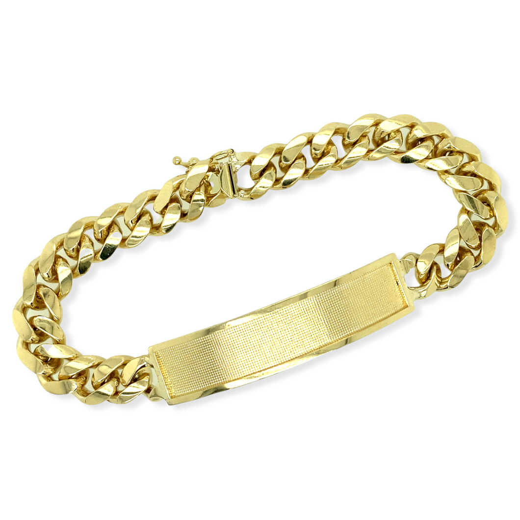 14k Solid Gold Miami Cuban ID Men's Bracelet