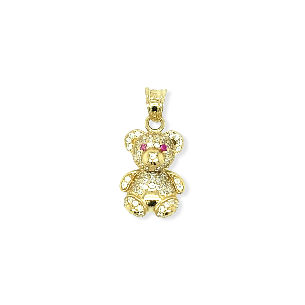 14k Gold Mini Teddy Bear Pendant