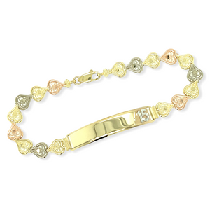 14k Gold Tri-Color 15 Años Bracelet